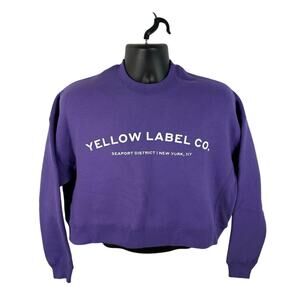 Yellow Label Co Crop Sweatshirt Crew Size XS Oversized Preppy Lounge